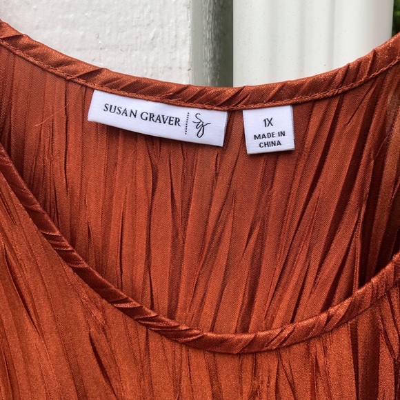 Susan Graver crinkle tank top 1X - Picture 3 of 4